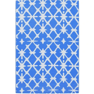 Afbeelding van Buitenkleed 140x200 cm polypropeen blauw en wit