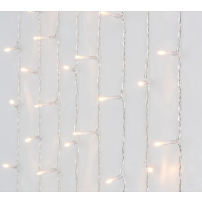 Afbeelding van Koppelbare Lichtgordijn LED warm wit licht 1x1,5 M 160 lampjes dimbaar