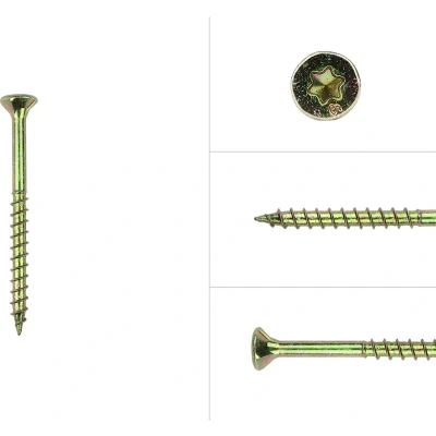 Afbeelding van Spaanplaatschroeven Geel Verzinkt 4 x 50 mm Torx 20 met snijpunt Doos 200 Stuks