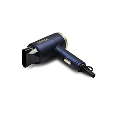 Afbeelding van G3 Ferrari Belcabelo G30039 reis haardroger, 1200 W, 2 snelheden, 3 temperatuurinstellingen, dubbele spanning 120 V/230 V, blauw/goud
