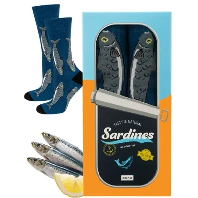 Afbeelding van soxo Vissers Warmte Sokken Heren Cadeau Voor Vrouwen Happy Socks Woman 40 45 Sardines Mannen