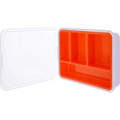 Afbeelding van InLine, Assortimentsdoos, Kleine onderdelenbak, 4 compartimenten, afmetingen: 180x140x40mm, oranje