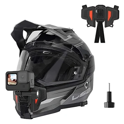 Afbeelding van TELESIN Motorhelm Strap Volledige Gezicht voor Chin Mount GoPro Hero 9 8 7, 6 5 Zwart DJI Osmo Actie en de meeste Sport Camera&#039;s