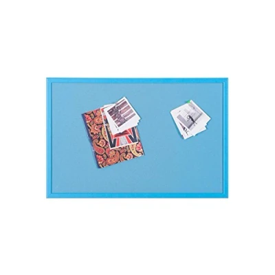 Afbeelding van Bi Office Prikbord schoolkalender, kurkbord met MDF frame, 22 mm dik, kurkoppervlak in blauw, 60 x 40 cm