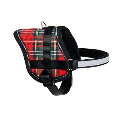 Afbeelding van Teeny weeny mini rood geruit hondentuig 26 35cm