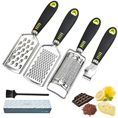 Afbeelding van Kaas Rasp Zester voor Home Keuken Set van 4, Tool, Nootmuskaat Citroen Hand Held dunschiller, Mini Roestvrijstalen Groente Knoflook Gember Daikon Fruit Chocolade