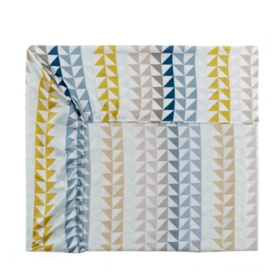 Afbeelding van Essix Home Collection Royal Line Hoeslaken, linnen bamboe percal katoen, midnight blue, 140 x 200 cm