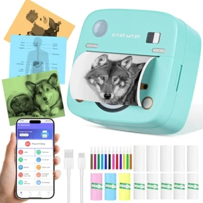 Afbeelding van Comius Sharp mini printer, mobiele fotoprinter, draagbare draadloze thermische smartphone bluetooth voor leerhulp, studienotities, dagboek, notities,
