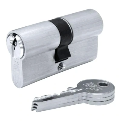 Afbeelding van Cilinder IFAM F5S4040N Nikkel Europees Zilverkleurig Blik 80 mm Lange hendel