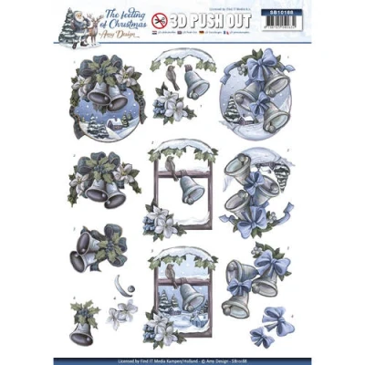 Afbeelding van Christmas Bells The feeling of 3D Push Out Amy Design