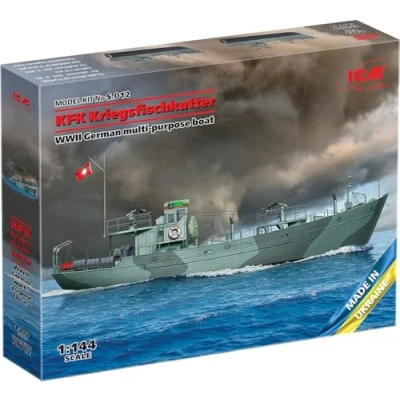Afbeelding van 1:144 ICM S012 KFK Kriegsfischkutter WWII German multi purpose boat Plastic Modelbouwpakket