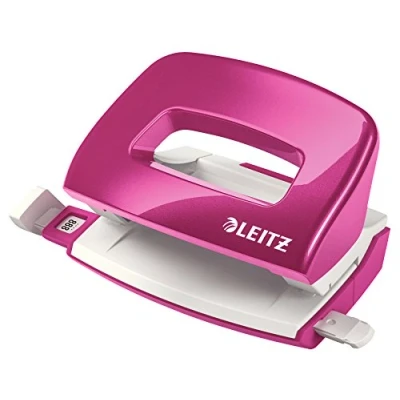 Afbeelding van Leitz WOW Mini Perforator Perforeert Tot 10 Vel Voor Mappen En Ringbanden Ideaal Thuiskantoor/Thuiswerkplek Roze