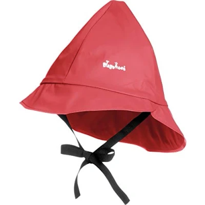 Afbeelding van Playshoes Baby regenmuts, wind en waterdichte uniseks muts voor jongens meisjes met katoenen voering, rood (8), 49 cm