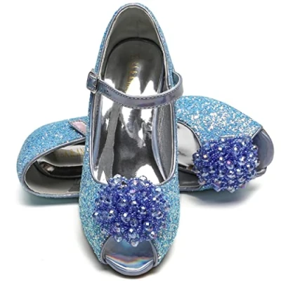 Afbeelding van ELSA &amp; ANNA® Meisjes Prinses Sneeuw Koningin Wedged Party Schoenen Sandalen BLU23 (28 EU)