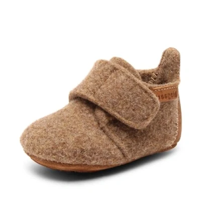 Afbeelding van Bisgaard Unisex Pantoffels voor kinderen, Maat: 22, Camel Leer en textiel
