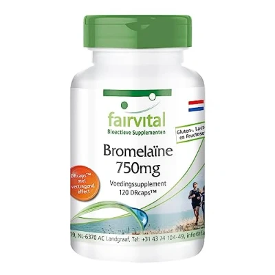 Afbeelding van Fairvital Bromelaïne 750mg HOOG GEDOSEERD VEGAN 120 capsules ananas enzym