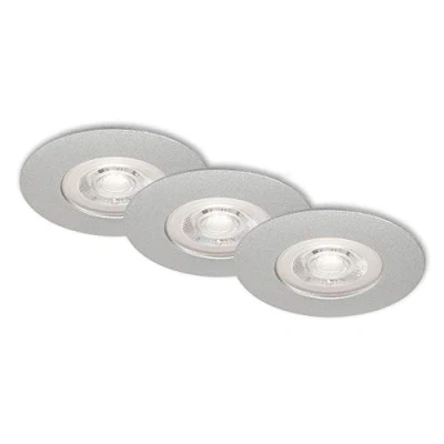 Afbeelding van Briloner Leuchten LED inbouwlampen, set van 3, dimbaar, elk 5W, 460 lumen, 3.000 Kelvin, IP44, mat chroom