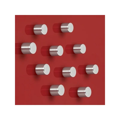 Afbeelding van Magneten Sigel voor glasbord set 10stuks zilverkleurig C5 sterk rond 1