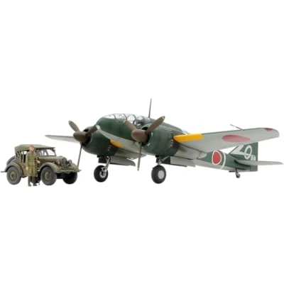 Afbeelding van TAMIYA 25217 1:48 JPN Ki 46 III 100 &amp; Kurogane (4) getrouwe replica, plastic bouwpakket, knutselen, modelbouwset, monteren, ongelakt