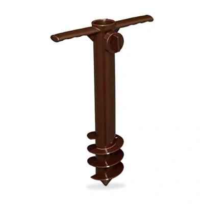 Afbeelding van Relaxdays grondanker parasol bruin 19 32 mm parasolhouder strand kunststof