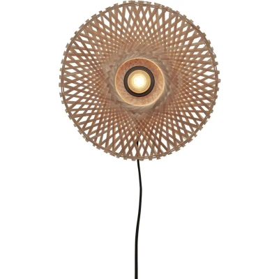Afbeelding van Good&amp;Mojo Wandlamp Kalimantan Bamboe XS Naturel 30x8x30cm