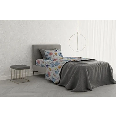 Afbeelding van MB HOME BASIC Dafne&quot; Bed Laken Set, Colibrì, Eenpersoons
