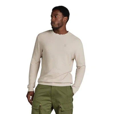 Afbeelding van G Star RAW fijngebreide trui Moss met logo whitebait