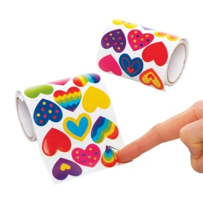 Afbeelding van Baker Ross AX687 Hart Sticker Rollen Pak Van 600, Ideaal Voor Knutselprojecten Kinderen En Het Maken Kaarten