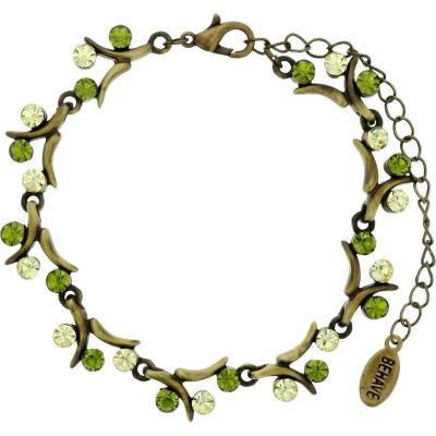 Afbeelding van Behave Goud kleurige takjes armband met groene stenen
