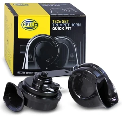 Afbeelding van HELLA VALUEFIT Meertonige luchthoorn OE CONNECT HORN TE26 SET 12V 110dB(A) 400Hz 500Hz Hoge toon/Lage toon Electrisch ECE Behuizingskleur: Zwart Aantal: 2 3FH 012 010 061