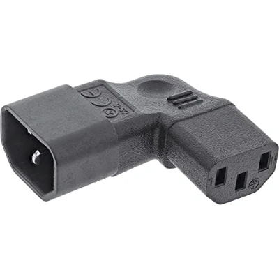 Afbeelding van C13 (haaks/rechts) C14 stroomadapter / zwart