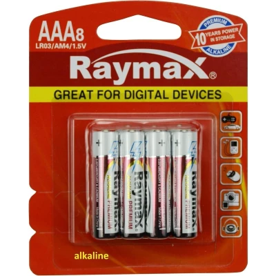Afbeelding van Raymax AAA Batterijen LR03 Alkaline 8 stuks