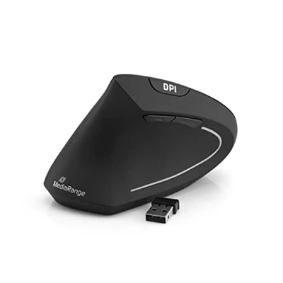 Afbeelding van MediaRange Wireless Vertical Linkshänder, zwart muis