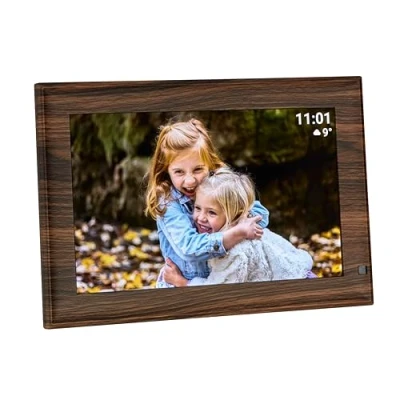 Afbeelding van TFA Dostmann FRAMEO App Digitale WiFi fotolijst 25.7 cm 10.1 inch 1280 x 800 Pixel 32 GB Hout (donker), Zwart