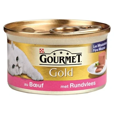 Afbeelding van Gourmet Gold Fijne Mousse Rund 85 GR (24 stuks)