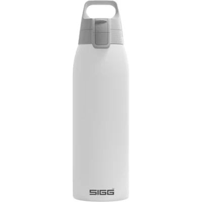 Afbeelding van SIGG Geïsoleerde drinkfles Shield Therm One White Geschikt voor koolzuurhoudende dranken Lekvrij Vaatwasmachinebestendig BPA vrij 90% gerecycled roestvrij staal Wit 1L