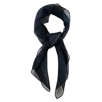 Afbeelding van TigerTie Fijne chiffon sjaal voor dames, effen kleur, afmetingen 58 cm x cm, zwart pikzwart, Nickituchgröße: ca. Länge Breite