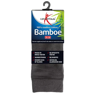 Afbeelding van Lucovitaal Bamboe sok lang antraciet 47 50 1 paar