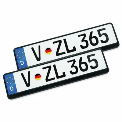Afbeelding van VZL Kentekenplaathouder voor auto&#039;s, nummerplaathouder auto, 2 x kentekenplaathouder, nummerplaathouder, alternatief frameloos (kentekenplaathouder zonder bevestigingsset)