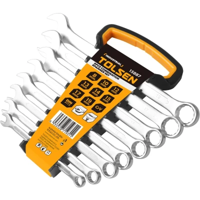 Afbeelding van Tolsen Combinatiesleutelset 8 delig Inclusief houder 8, 10, 12, 13, 14, 15, 17 &amp; 19 mm