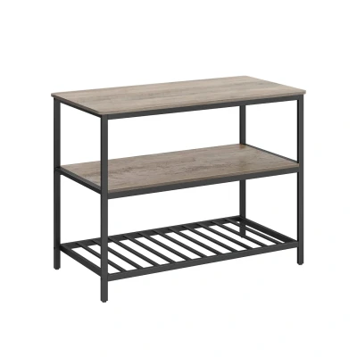 Afbeelding van Rootz Industriële Keukenplank Opbergrek Stellingkast Spaanplaat Staal 60cm x 120cm 90cm Greige Zwart 30kg capaciteit