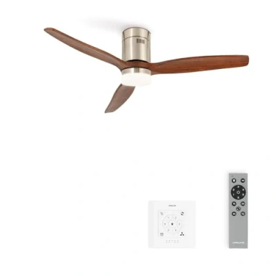 Afbeelding van CREATE Plafondventilator 40W silent Ø132 cm met litch Controller voor wandmontage + afstandsbediening Donker hout WIND CALM