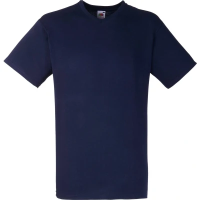 Afbeelding van Fruit Of The Loom Heren Valuegewicht V hals, T shirt met korte mouwen. (Donker Marine)