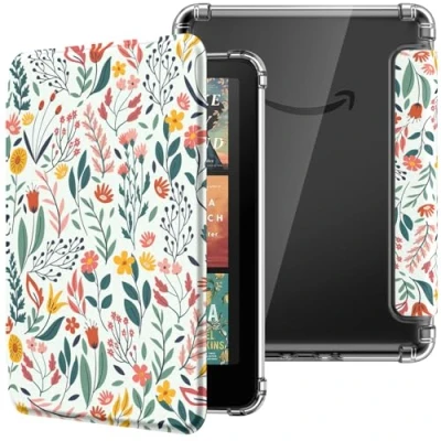 Afbeelding van MoKo Case for All new 7&quot; Kindle Paperwhite 12th Generation 2024&amp;Kindle Colorsoft Signature Edition 2024, Ultra Clear Soft Flexible Transparent TPU Back Cover Light Shell with Auto Wake/Sleep, Flowers