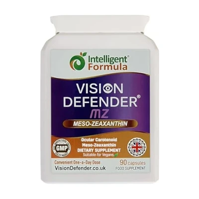 Afbeelding van meso zeaxanthine vegan oogsupplement: VISION DEFENDER MZ bescherming en verbetering van de gezondheid het oog oogzorg, antioxidant carotenoïde met hoge sterkte voor ogen (90 capsules / een per dag), gemaakt in VK