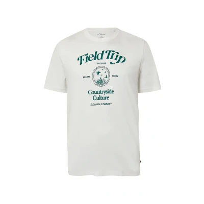 Afbeelding van s.Oliver MIT Front Tshirt print, Heren, Maat: XXL, Weiß