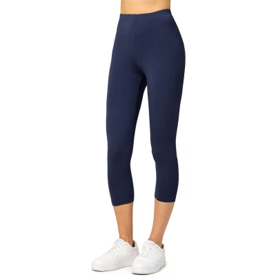 Afbeelding van Merry Style MS MS10 144 LE Dames Capri Leggings Sport Vrijetijdsbroek 3/4 Lengte Viscose Sporbroek Yogabroek Marineblauw S