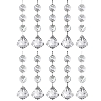 Afbeelding van UCLEVER 10 stuks heldere kristallen hangers, kralen voor kroonluchters, hangende zonnevanger ramen woondecoratie (diamant)