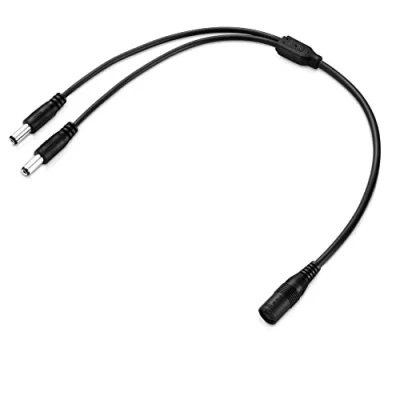 Afbeelding van conecto, Holle stekkeradapter, laagspanning Y verdeler, 1 x 5,5 2,1 mm bus op 2 mm, 40 cm, zwart