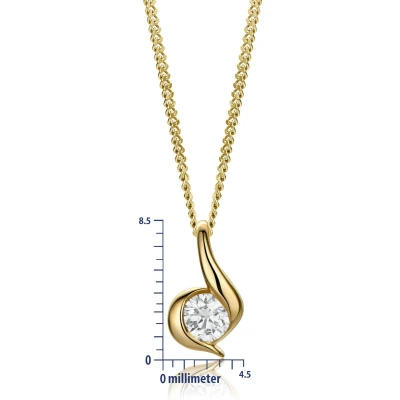 Afbeelding van Miore Gouden Diamant Ketting met Hanger Dames 14 karaat Goud Conflictvrije Diamanten Halsketting Handgemaakte Hoogwaardige Sieraden